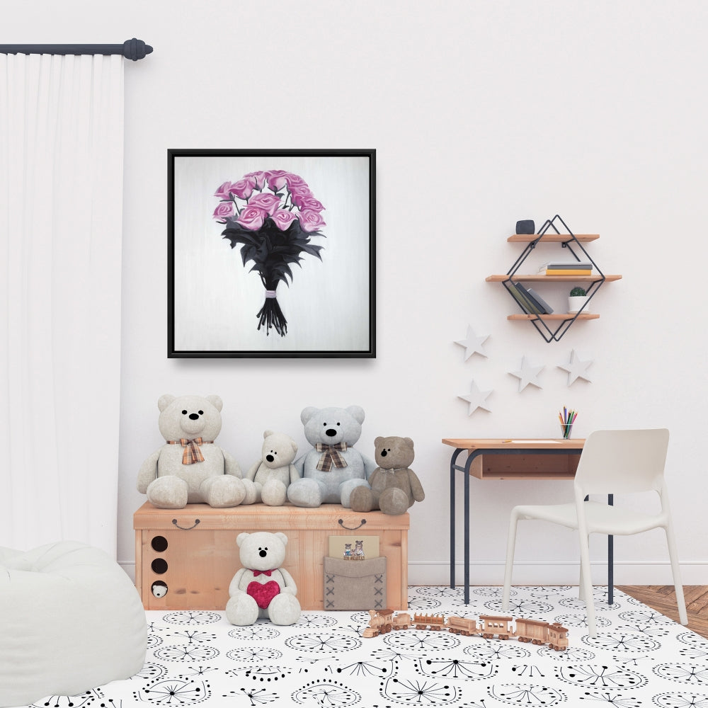 Bouquet of Roses Floral Canvas - Botanical Bedroom Wall Art