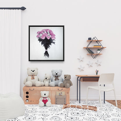 Bouquet of Roses Floral Canvas - Botanical Bedroom Wall Art