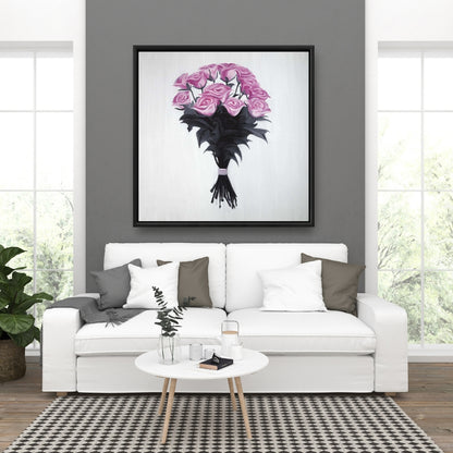Bouquet of Roses Floral Canvas - Botanical Bedroom Wall Art