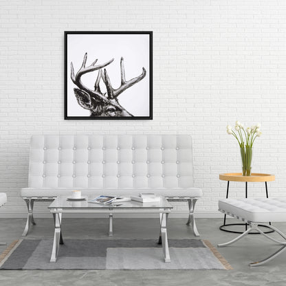 Roe Deer Plume Canvas | Rustic Bedroom Animals Wall Art Decor