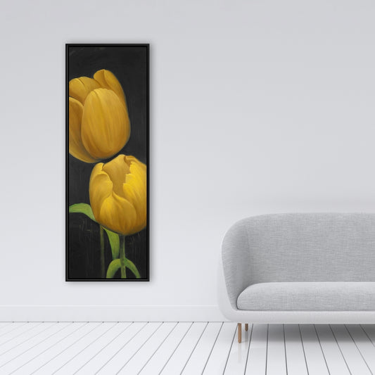 Yellow Bedroom Decor | Two Daffodils Botanical Canvas Art
