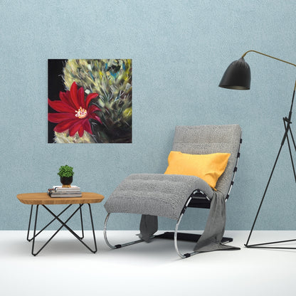 Echinopsis Red Cactus Flower Canvas | Floral Bedroom Decor
