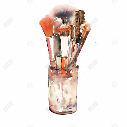 Set of Make-Up Brushes Canvas | Bedroom Decor Wall Art