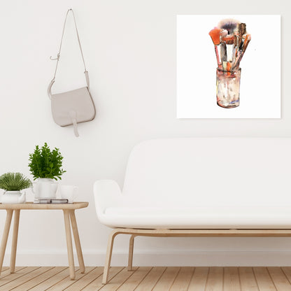 Set of Make-Up Brushes Canvas | Bedroom Decor Wall Art