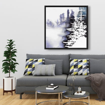 Illustrative Blue Landscapes Canvas - Silhouette of a Forest