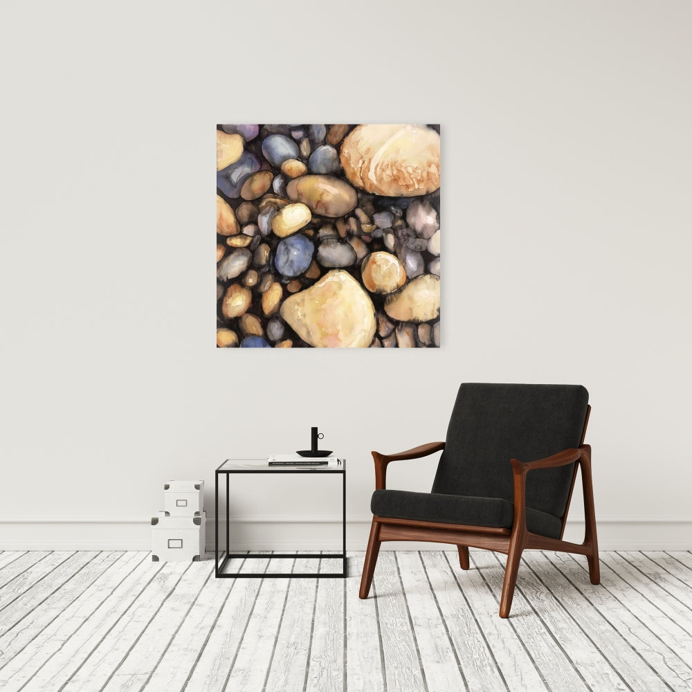 Small Pebbles Blue Marine Canvas | Home Decor Wall Art