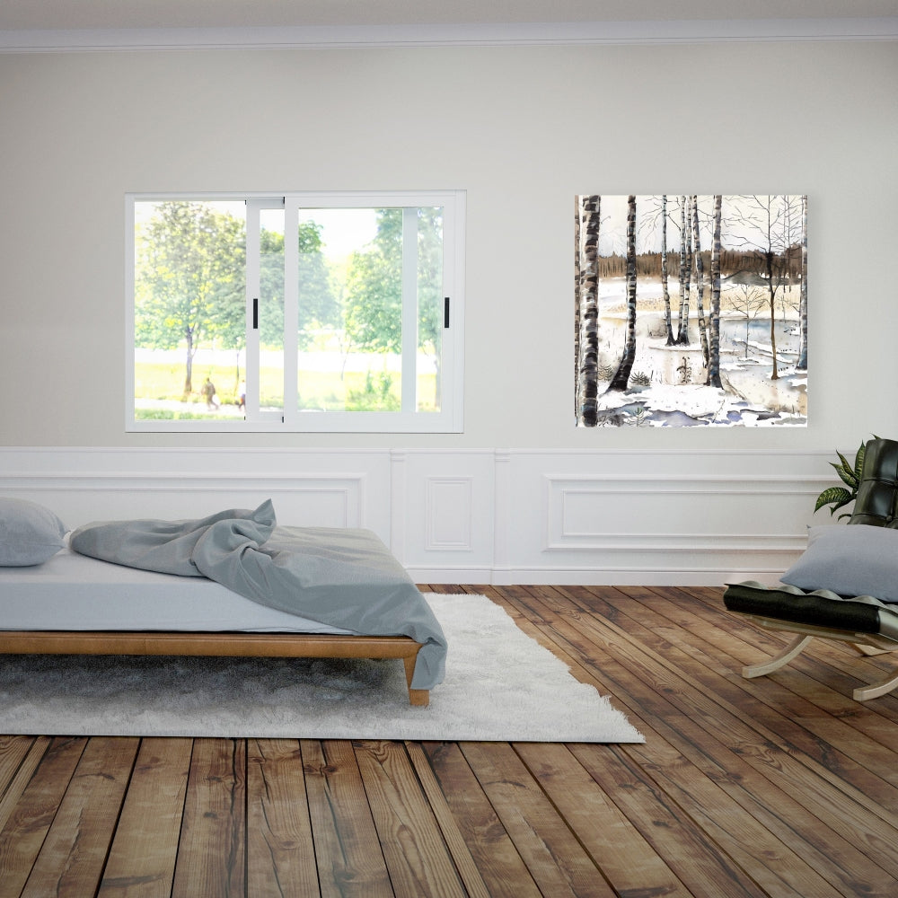 Winter Swamp Canvas | Rustic Bedroom Landscape Home Decor