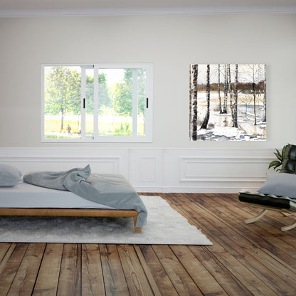 Winter Swamp Canvas | Rustic Bedroom Landscape Home Decor