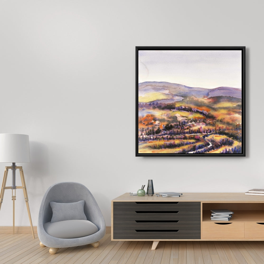 Magnifique paysage de collines violettes | Toile encadrée