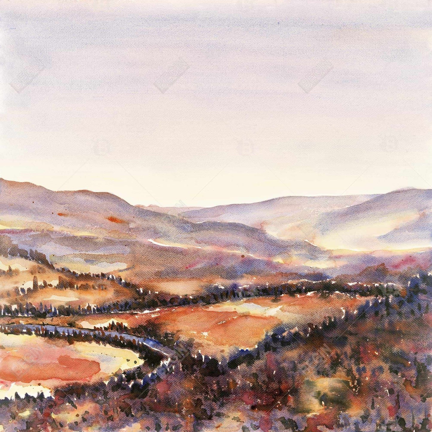 Toile encadrée Forêt canadienne | Décoration paysagère illustrative