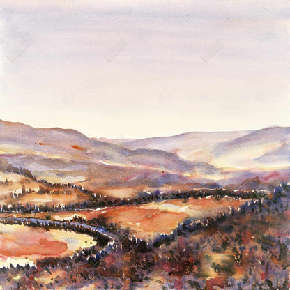 Toile encadrée Forêt canadienne | Décoration paysagère illustrative