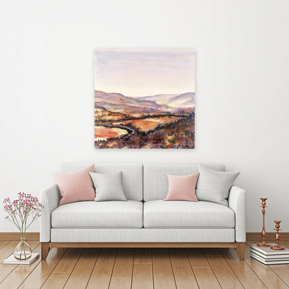 Purple Canadian Forest Canvas | Illustrative Landscape Decor