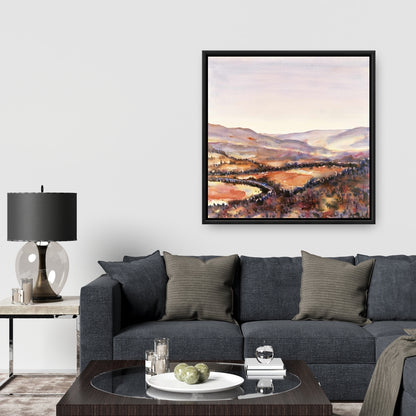 Toile encadrée Forêt canadienne | Décoration paysagère illustrative