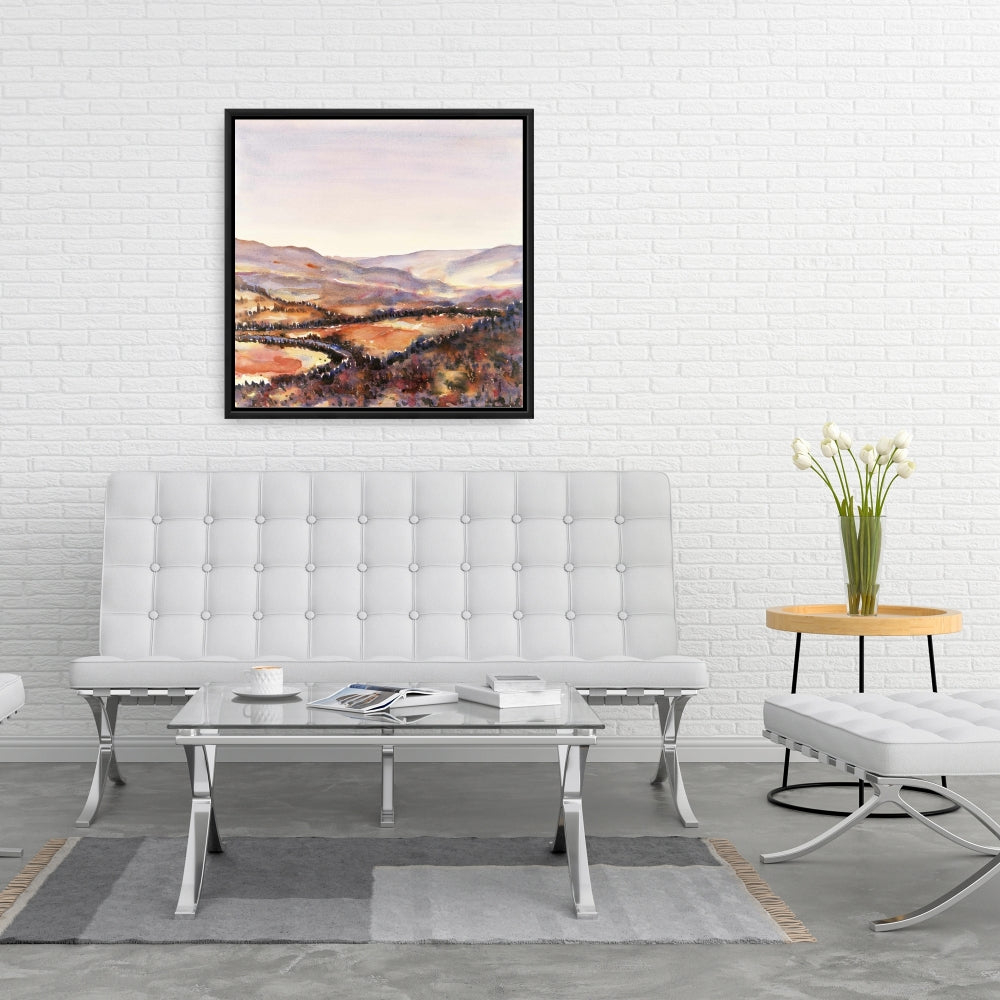 Toile encadrée Forêt canadienne | Décoration paysagère illustrative