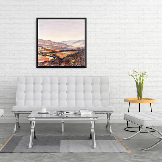 Toile encadrée Forêt canadienne | Décoration paysagère illustrative