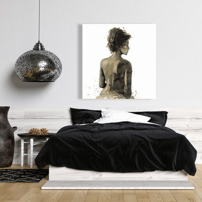 Woman's Back in Sepia Canvas | Bedroom Home Decor Art