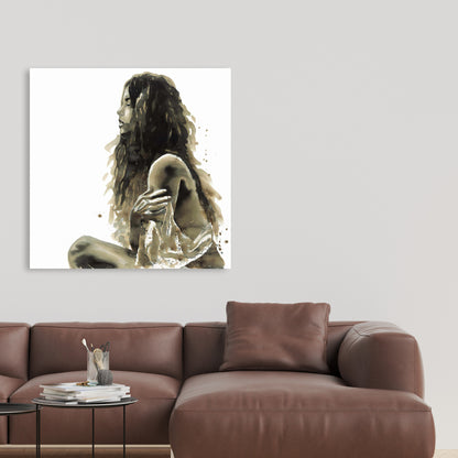 Sepia Woman Canvas - Figurative Bedroom Art Home Decor