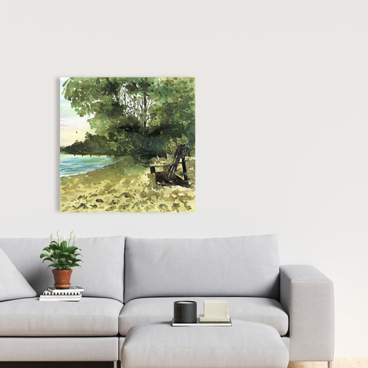 Coastal Blue Bedroom Canvas - Day at the Lake | Home Decor