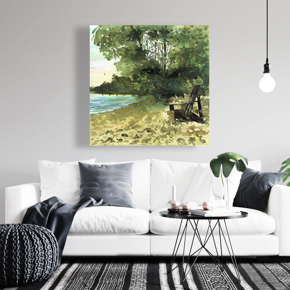 Coastal Blue Bedroom Canvas - Day at the Lake | Home Decor