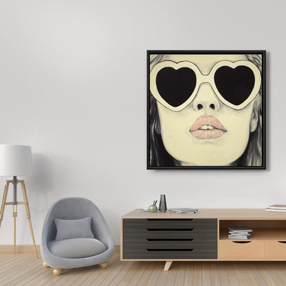 Jeune femme à lunettes – Décoration de chambre figurative sur toile