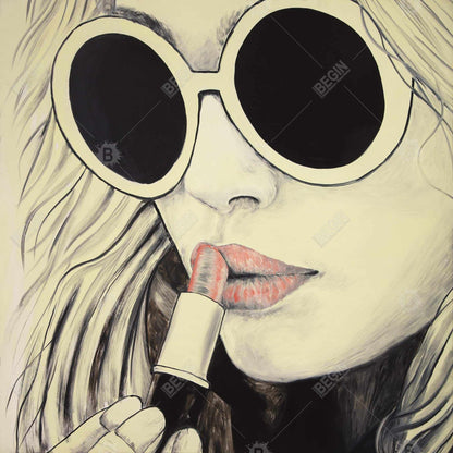 Modern Pink Lips Canvas - Stylish Bedroom Wall Decor