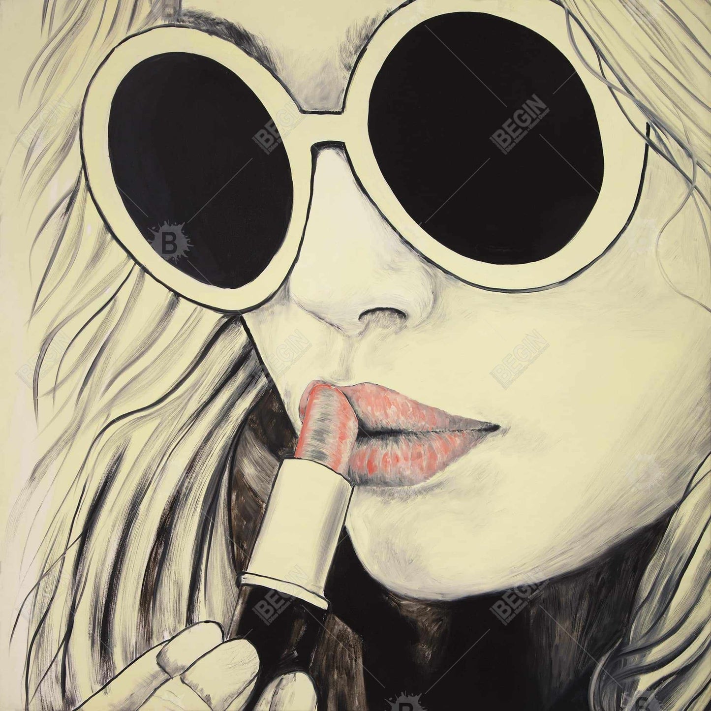 Toile encadrée « Lèvres roses » | Décoration d'intérieur moderne | Art figuratif