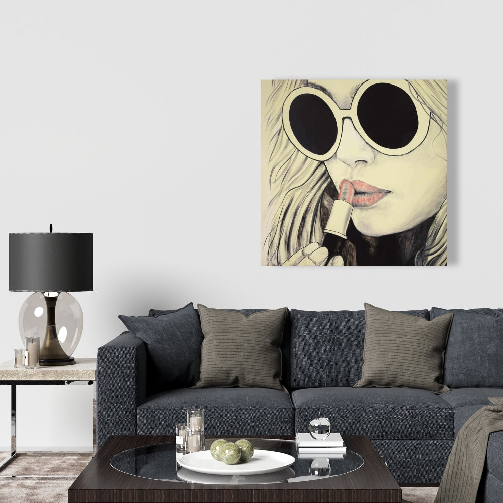 Modern Pink Lips Canvas - Stylish Bedroom Wall Decor