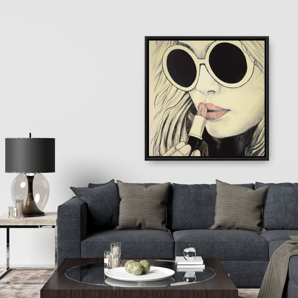 Toile encadrée « Lèvres roses » | Décoration d'intérieur moderne | Art figuratif