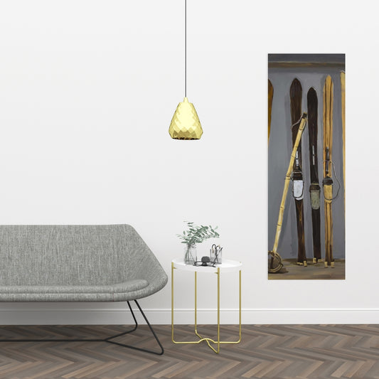 Toile « Bâtons de ski rustiques et skis vintage » | Décoration d'intérieur