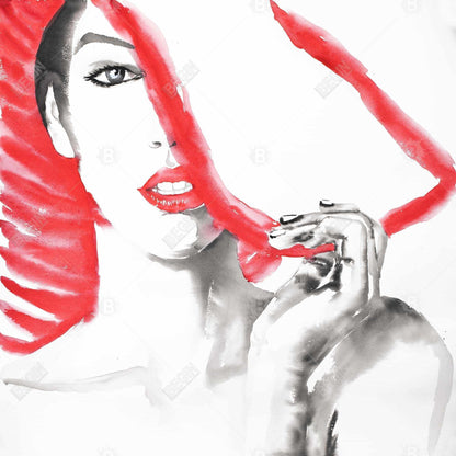 Toile encadrée – Femme au grand chapeau | Décoration d'intérieur