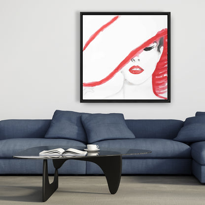 Toile d'art mode - Femme au chapeau d'été | Décoration d'intérieur