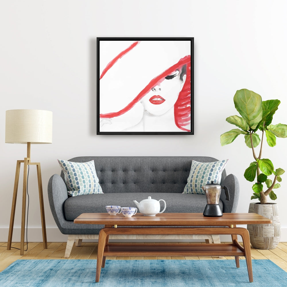 Toile d'art mode - Femme au chapeau d'été | Décoration d'intérieur