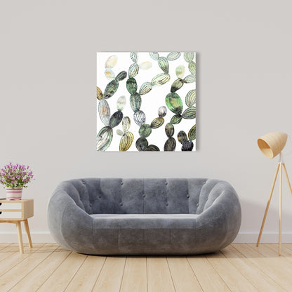 Pattern Opuntia Cactus Canvas - Floral & Botanical Bedroom Decor
