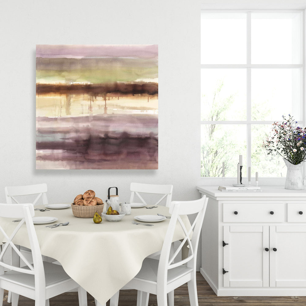 Brown Bathroom Abstract Canvas - Stripes | Home Decor Art
