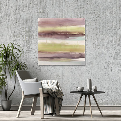Beautiful Stripes Purple Shapes Canvas | Bedroom Wall Decor