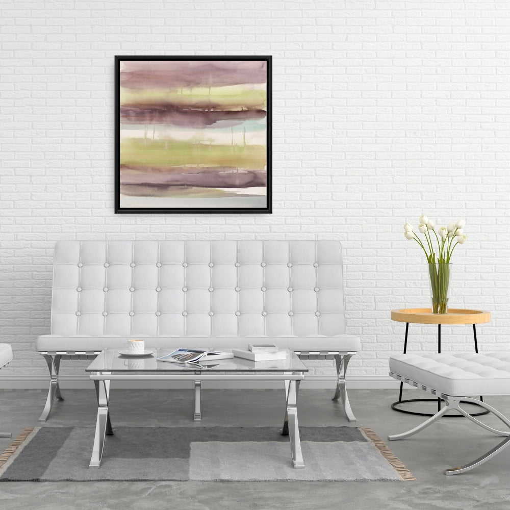 Toile violette à rayures et formes illustratives - Décoration d'intérieur