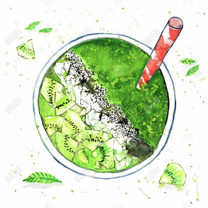 Toile encadrée « Feuilles de smoothie vert » | Décoration d'intérieur