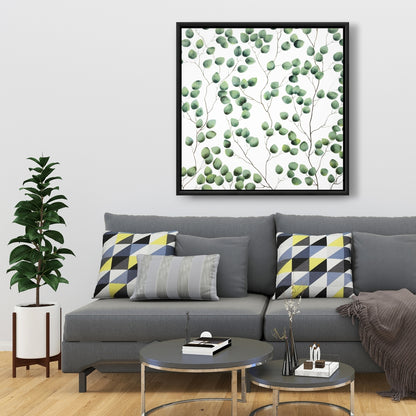 Toile encadrée « Feuilles grimpantes » | Décoration murale botanique