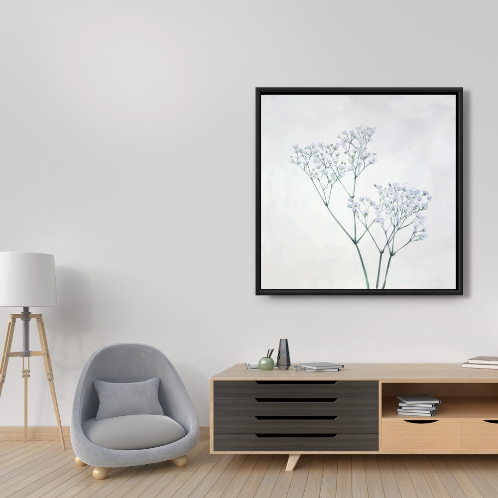 Minimalist Baby's-breath Floral Canvas | Botanical Bedroom Decor