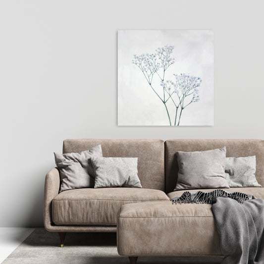 Toile minimaliste gypsophile bleue | Décoration de chambre