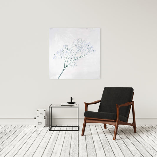 Botanical Bedroom Canvas | Minimalist Baby's Breath Bouquet