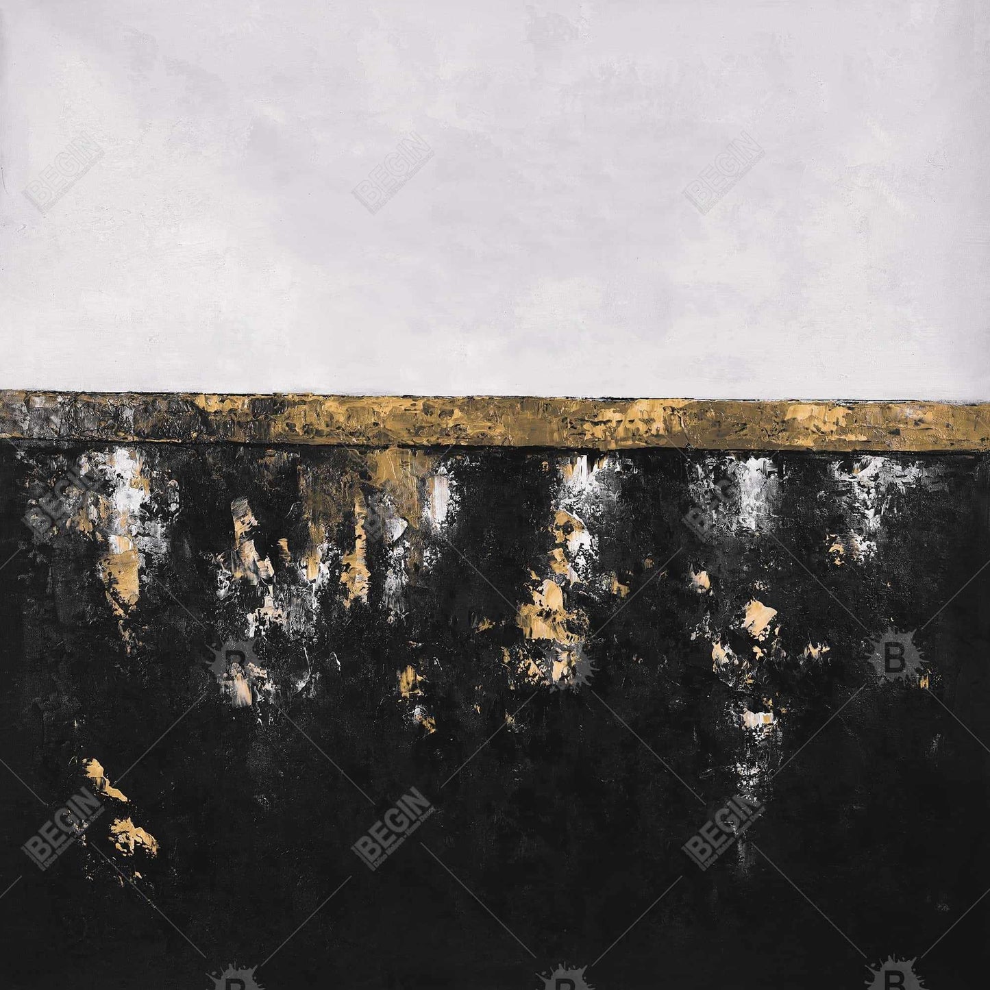 Toile blanche aux formes industrielles – Décoration d'intérieur abstraite avec conteneur