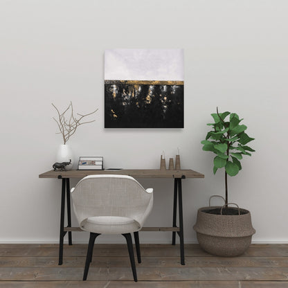 Toile blanche aux formes industrielles – Décoration d'intérieur abstraite avec conteneur