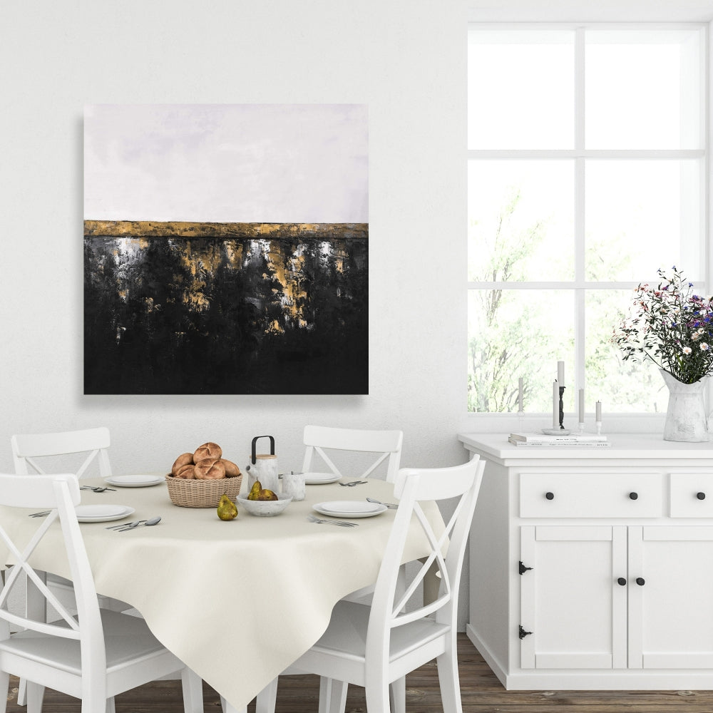 Toile métallique industrielle abstraite – Décoration murale grise pour chambre