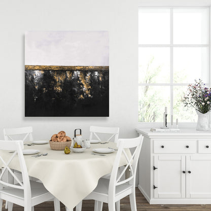 Toile métallique industrielle abstraite – Décoration murale grise pour chambre