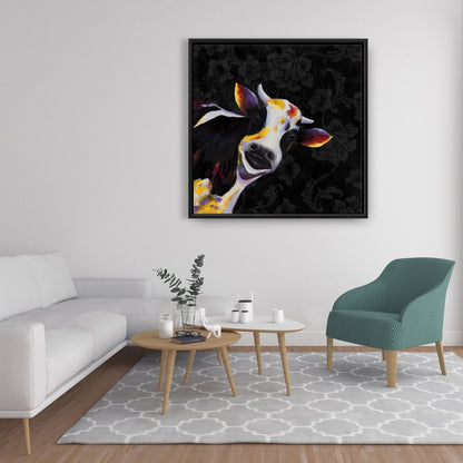 Toile Vache amusante | Décoration de chambre rustique avec animaux