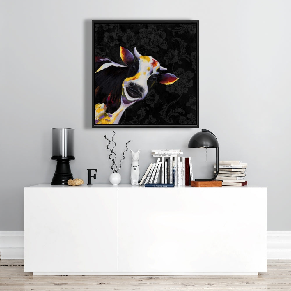 Toile Vache amusante | Décoration de chambre rustique avec animaux