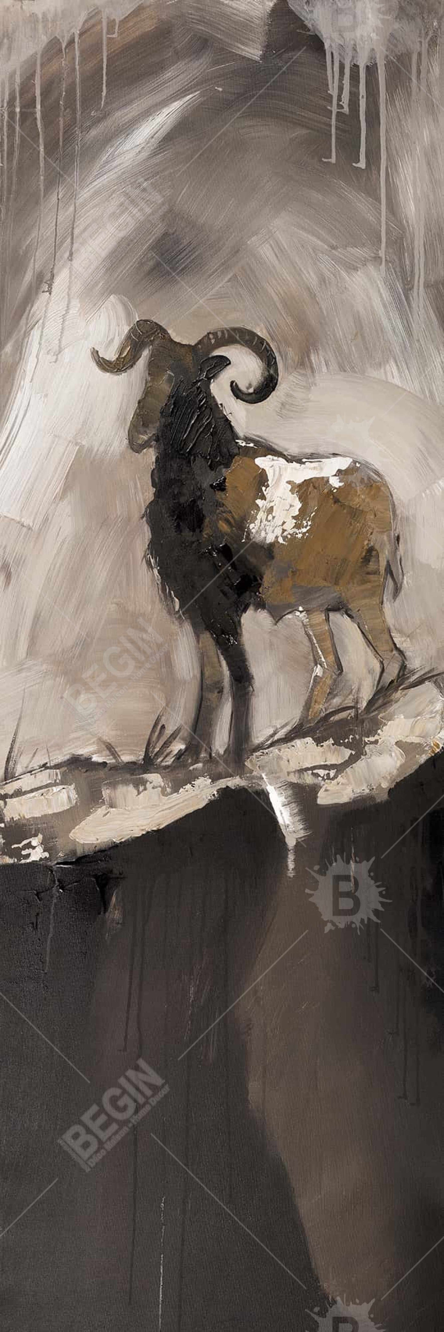 Toile Animaux de la ferme marron | Décoration d'intérieur abstraite Aeries