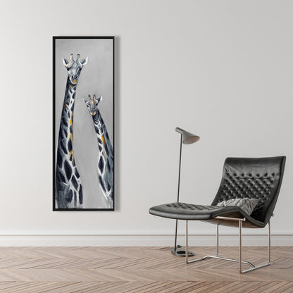 Retro Livingroom Steel Blue Giraffe Canvas | Home Decor