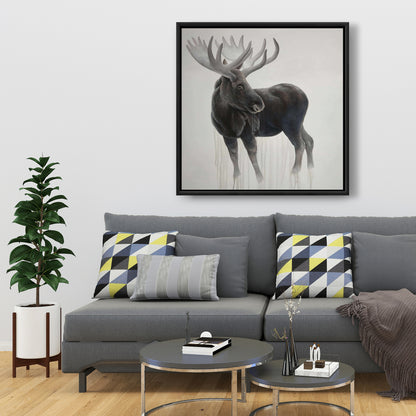 Toile « Orignal mâle » | Cerf marron encadré, décoration d'intérieur